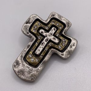 Premier Designs | Vintage Silver and Gold Tone Cross Pendant